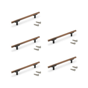 Emuca Lotto di 10 maniglie per mobili Miami, L272mm, interasse 192mm, Acciaio inossidabile, Verniciato nero