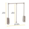 Appendiabiti per armadio Hang, larghezza regolabile 600-830 mm, Acciaio e Tecnoplastica, Verniciato moka