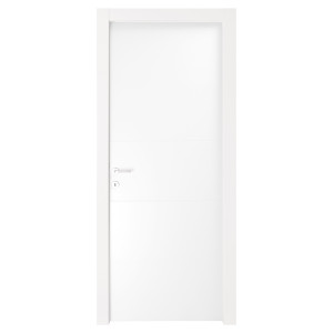 Porta Interna Pantografata 2/4 Righe Bianco Laccato 70–90x210