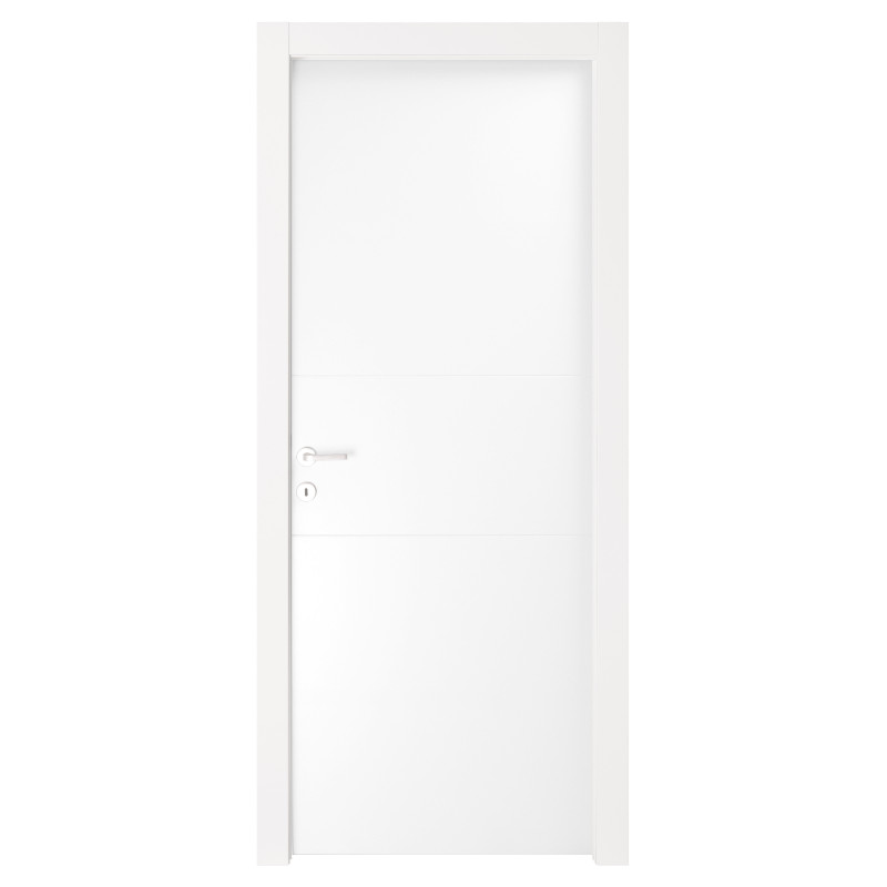 Porta Interna Pantografata 2/4 Righe Bianco Laccato 70–90x210