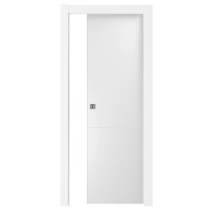 Zoom Porta da Interno Pantografata 2-4 Righe Bianco laccato 60-90x210h cm - Reversibile Battente o Scorrevole