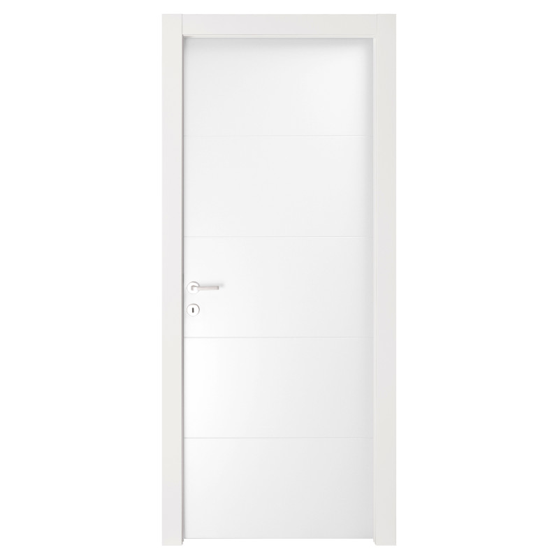 Porta Interna Pantografata 2/4 Righe Bianco Laccato 70–90x210