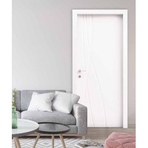 Porta Interna Pantografata Effetto Onda Bianco Laccato 70–90x210