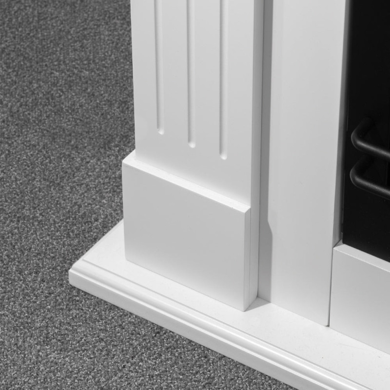Cornice per Camino in Legno Bianco Cambridge – Stile Elegante