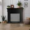 Cornice Camino Legno Cambridge Nero 110x36x100 cm