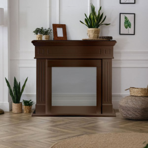 Zoom Cornice per camino rivestimento in legno L110xP36xH100 Cambridge Noce