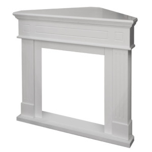 Cornice per Camino ad Angolo in Legno Bianco – Ford