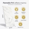 Pannello Decorativo Effetto Marmo Gres Porcellanato Set 6 Pz 4,3 Mt2 Rivestimento Murale Pvc In Uv 120 X 60 Marmo Nero