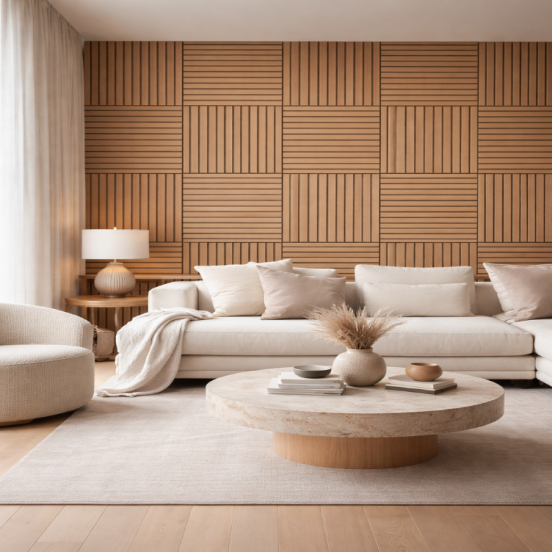 Pannello Decorativo Doghe MDF Fonoassorbente 60x60 Set 12