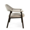 Poltrona Relax Arya Tessuto Sabbia Struttura Legno Rovere Scuro Cm 70x70,5h45/76
