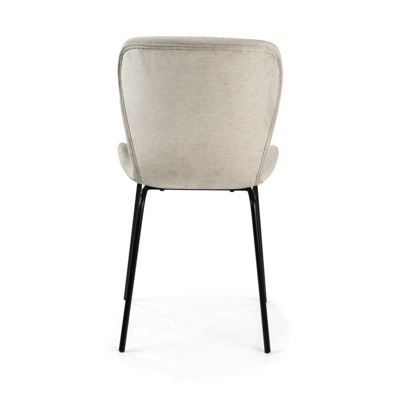 Sedia Tibalda Tessuto Sabbia Struttura Metallo Cm 48x55h46,5/82,5