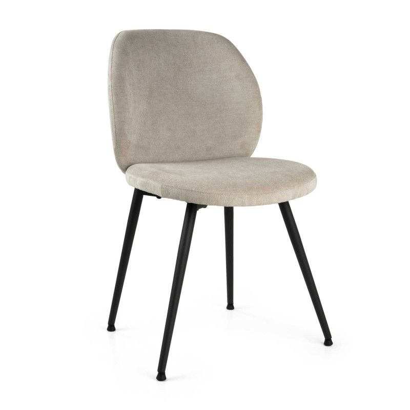Sedia Glaede Tessuto Sabbia Struttura Metallo Cm 48x56h48,5/84,5