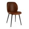 Sedia Glaede Ecopelle Marrone Struttura Metallo Cm 48x56h48,5/84,5