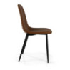 Sedia Malva Ecopelle Marrone Struttura Metallo Cm 44x54h46/86