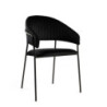 Poltrona Velluto Chloe Nero Struttura Nero Cm 59x51h49/83,5