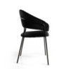 Poltrona Velluto Chloe Nero Struttura Nero Cm 59x51h49/83,5