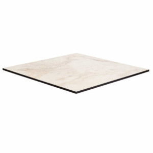 Top Tavolo Hpl Marmo Bianco Calacatta Quadro Cm 69x69x1