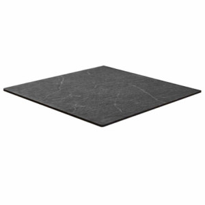Top Tavolo Hpl Marmo Nero Tahiti Quadro cm 79x79x1