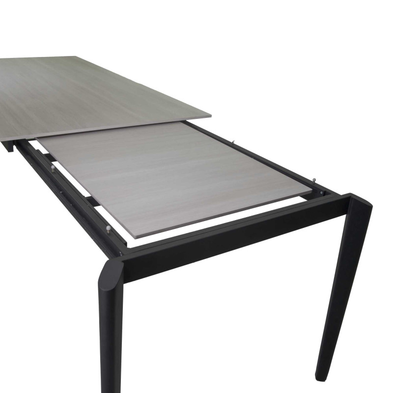 Tavolo metallo allungabile Rogers top pietra 160-220x90x75 cm