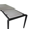 Tavolo metallo allungabile Rogers top pietra 160-220x90x75 cm