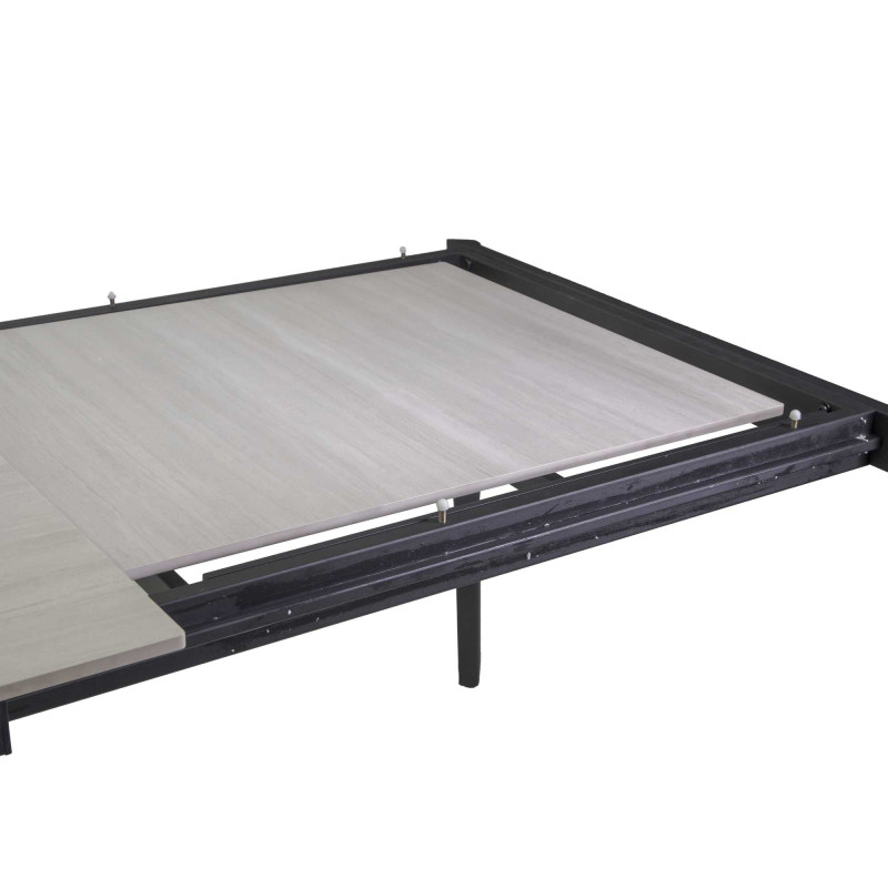Tavolo metallo allungabile Rogers top pietra 160-220x90x75 cm