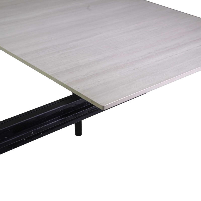 Tavolo metallo allungabile Rogers top pietra 160-220x90x75 cm