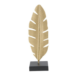 Scultura Foglia Con Porta Candela Glam cm 10x10x34