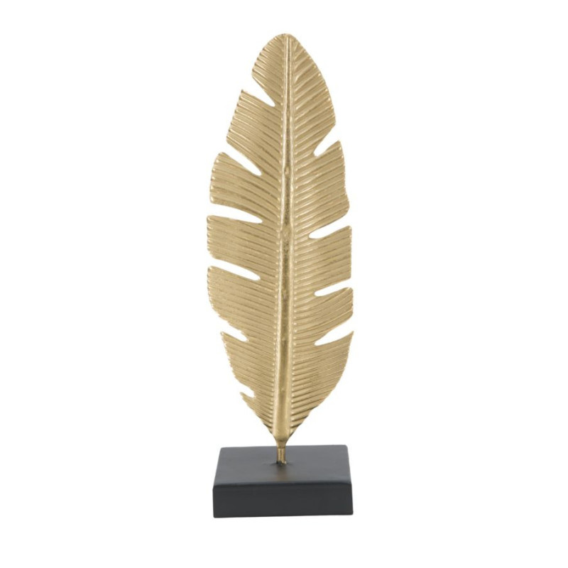 Scultura Foglia Con Porta Candela Glam cm 10x10x34