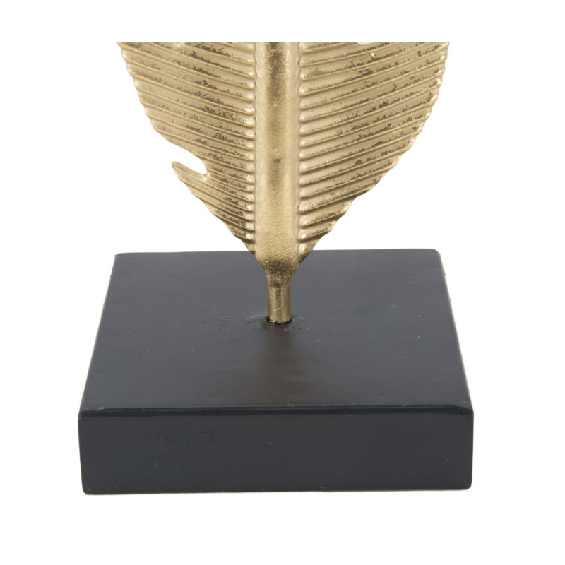 Scultura Foglia Con Porta Candela Glam cm 10x10x34