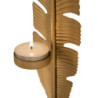 Scultura Foglia Con Porta Candela Glam cm 10x10x34