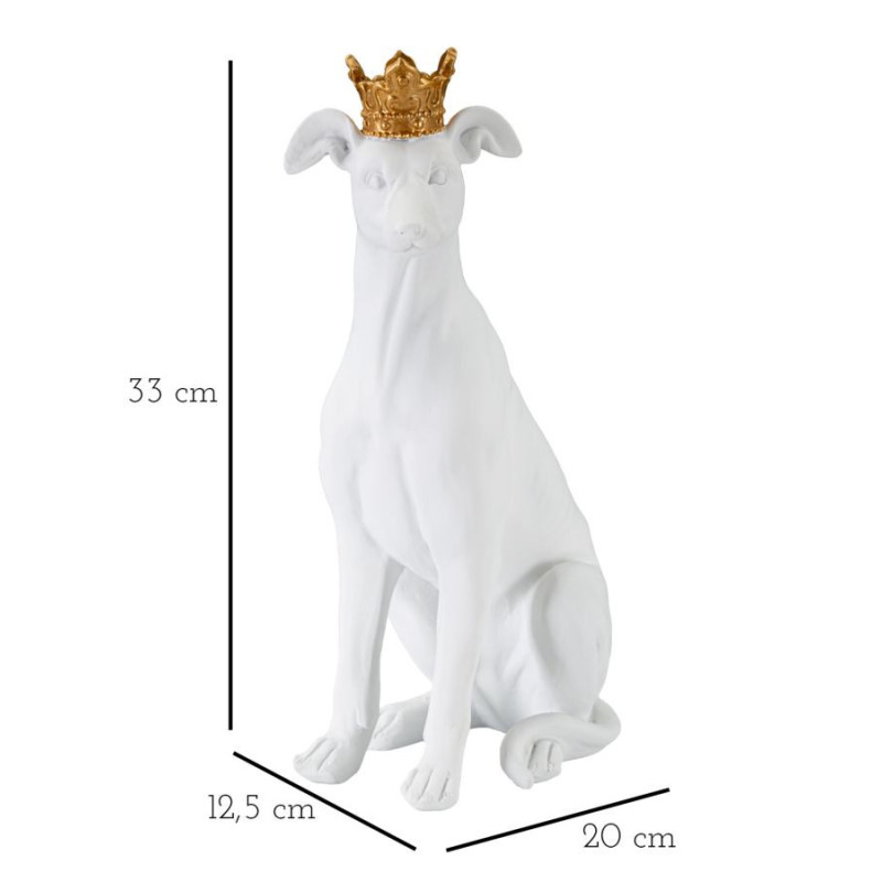 Cane Con Corona Bianco cm 20x12,5x33