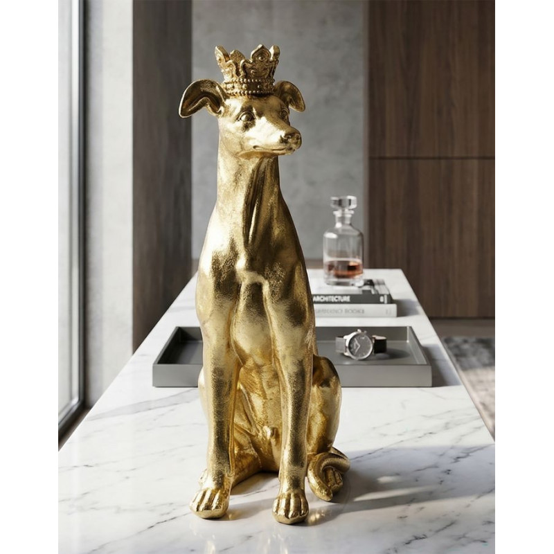 Cane Con Corona Oro cm 20x12,5x33