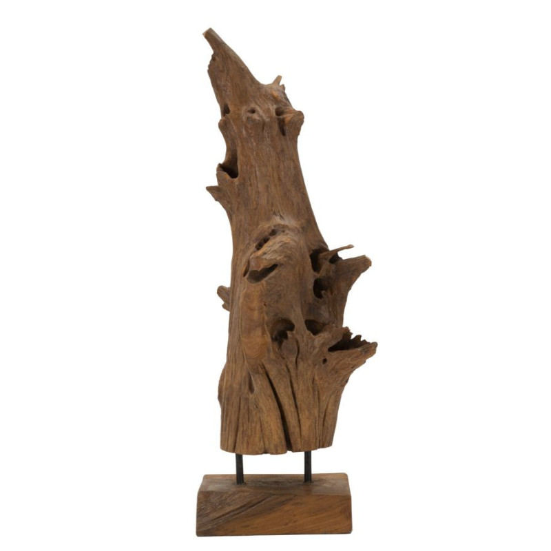 Scultura Akar In Teak Riciclato cm 23x27x64 (pezzi Unici - Non Ripiani In Serie)