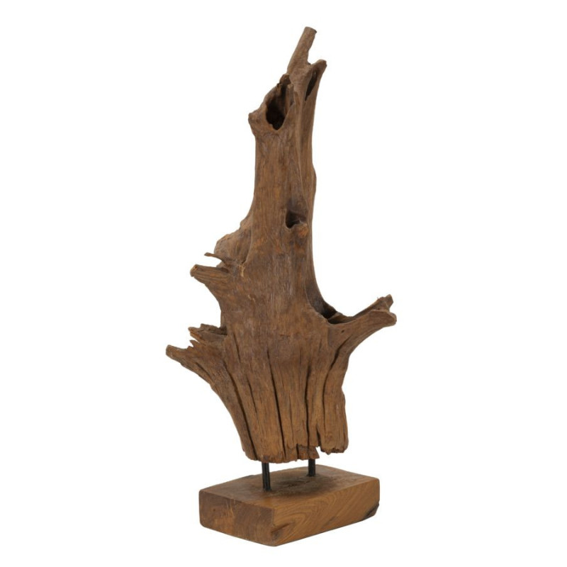 Scultura Akar In Teak Riciclato cm 23x27x64 (pezzi Unici - Non Ripiani In Serie)