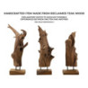 Scultura Akar In Teak Riciclato cm 23x27x64 (pezzi Unici - Non Ripiani In Serie)