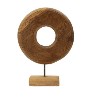 Scultura Dorat In Teak Riciclato cm 28x10x38 (pezzi Unici - Non Ripiani In Serie)