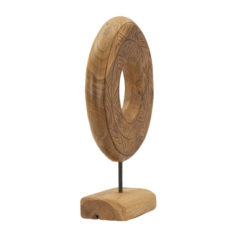 Scultura Dorat In Teak Riciclato cm 28x10x38 (pezzi Unici - Non Ripiani In Serie)