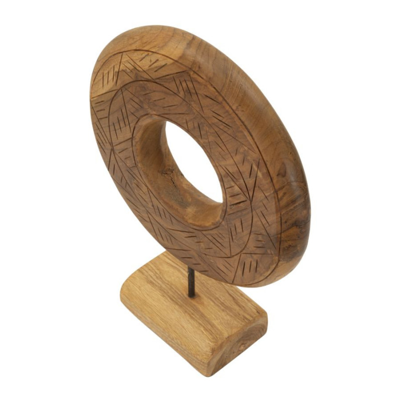 Scultura Dorat In Teak Riciclato cm 28x10x38 (pezzi Unici - Non Ripiani In Serie)