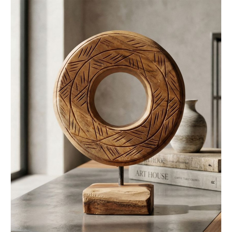 Scultura Dorat In Teak Ric. cm 20x10x28 (pezzi Unici - Non Ripiani In Serie)