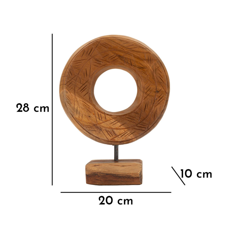 Scultura Dorat In Teak Ric. cm 20x10x28 (pezzi Unici - Non Ripiani In Serie)