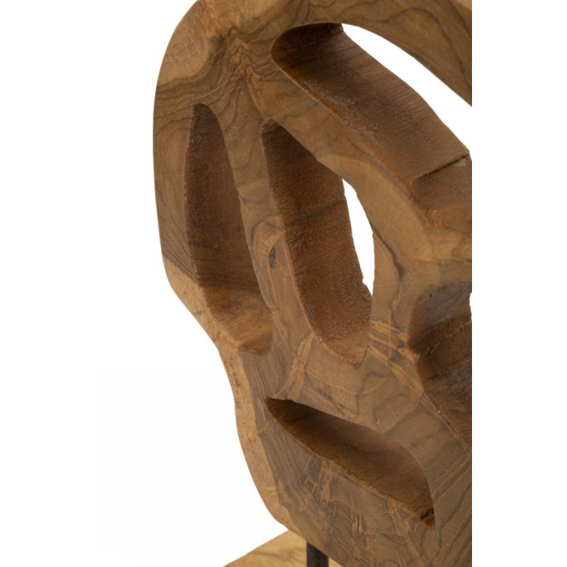 Scultura Lubang In Teak Riciclato cm 18x10x27 (pezzi Unici - Non Ripiani In Serie)