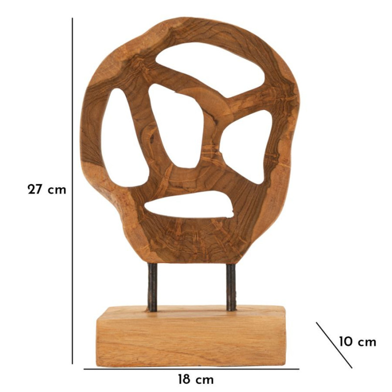 Scultura Lubang In Teak Riciclato cm 18x10x27 (pezzi Unici - Non Ripiani In Serie)