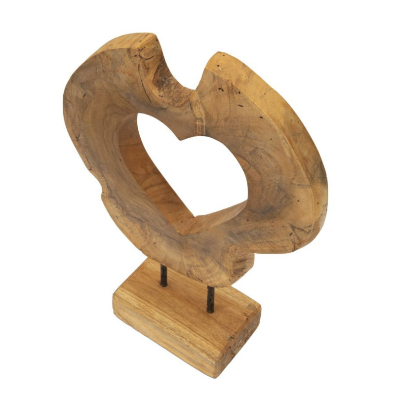 Scultura Hasi In Teak Riciclato cm 28x10x38 (pezzi Unici - Non Ripiani In Serie)