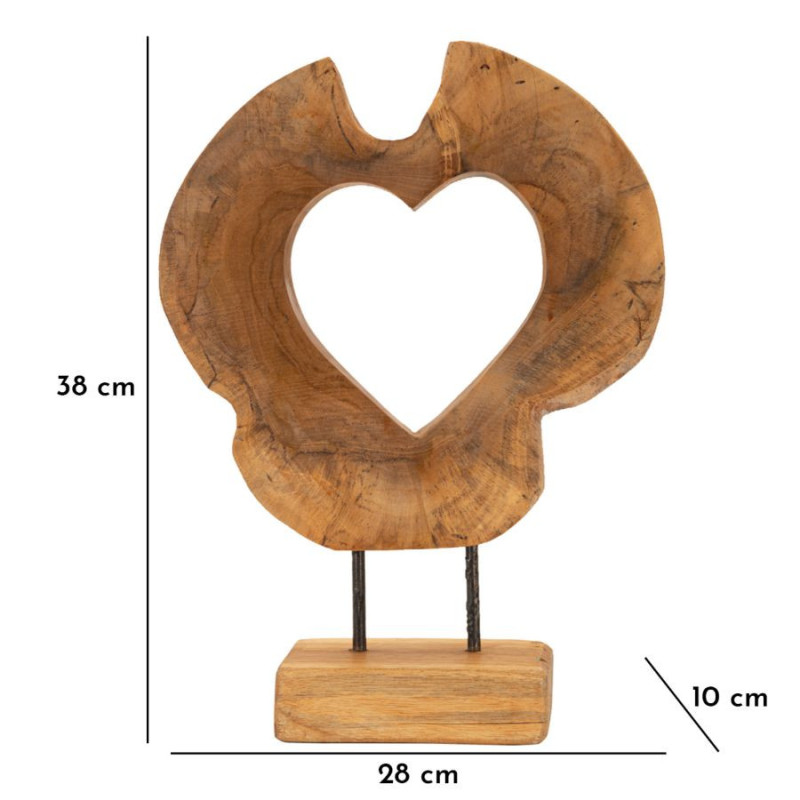 Scultura Hasi In Teak Riciclato cm 28x10x38 (pezzi Unici - Non Ripiani In Serie)