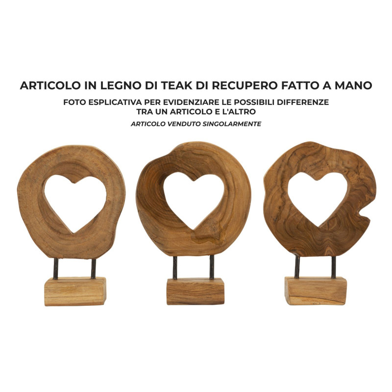 Scultura Hasi In Teak Ric. cm 20x10x28 (pezzi Unici - Non Ripiani In Serie)