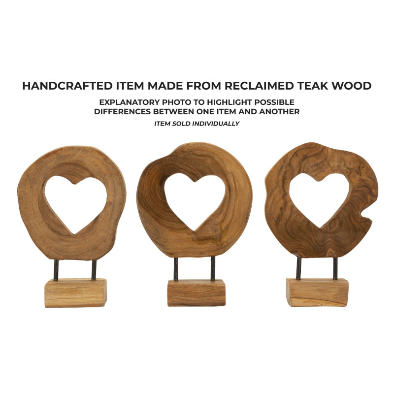 Scultura Hasi In Teak Ric. cm 20x10x28 (pezzi Unici - Non Ripiani In Serie)