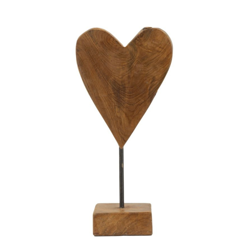 Scultura Cuore In Teak Ric. cm 15x10x35 (pezzi Unici - Non Ripiani In Serie)