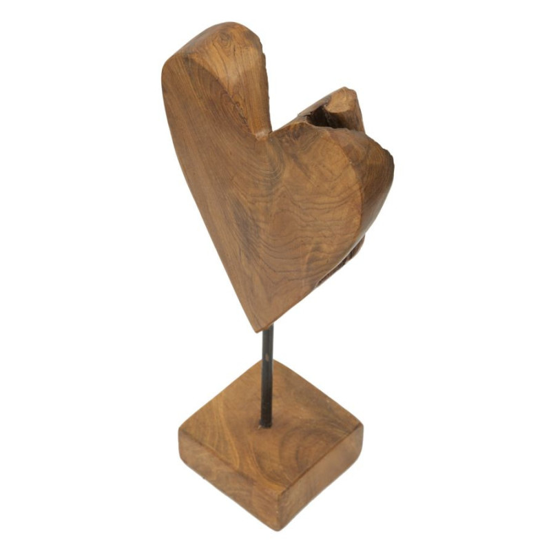 Scultura Cuore In Teak Ric. cm 15x10x35 (pezzi Unici - Non Ripiani In Serie)