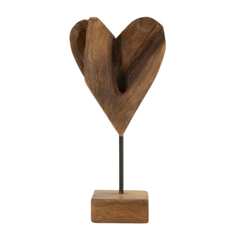 Scultura Cuore In Teak Ric. cm 15x10x35 (pezzi Unici - Non Ripiani In Serie)