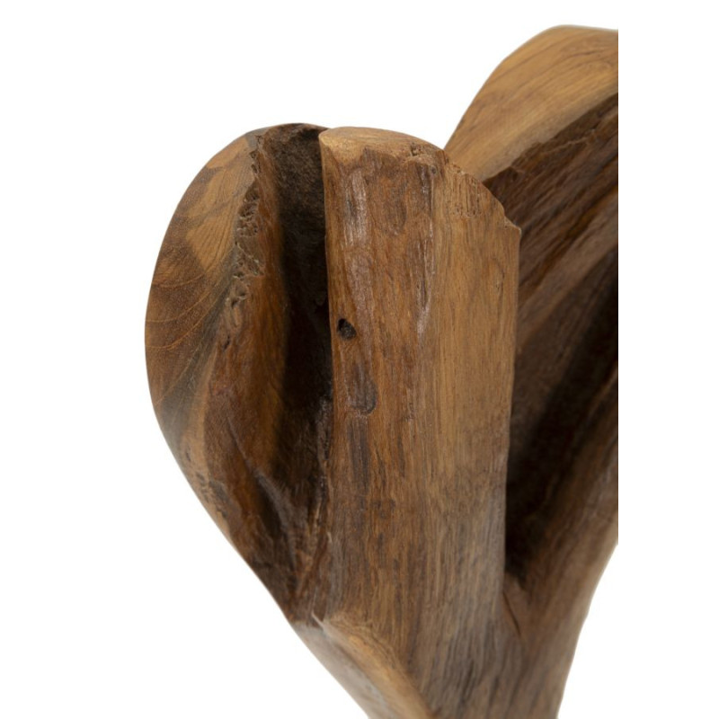 Scultura Cuore In Teak Ric. cm 15x10x35 (pezzi Unici - Non Ripiani In Serie)
